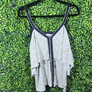 Cato Gray Black Cold Shoulder Top Size 22 24W